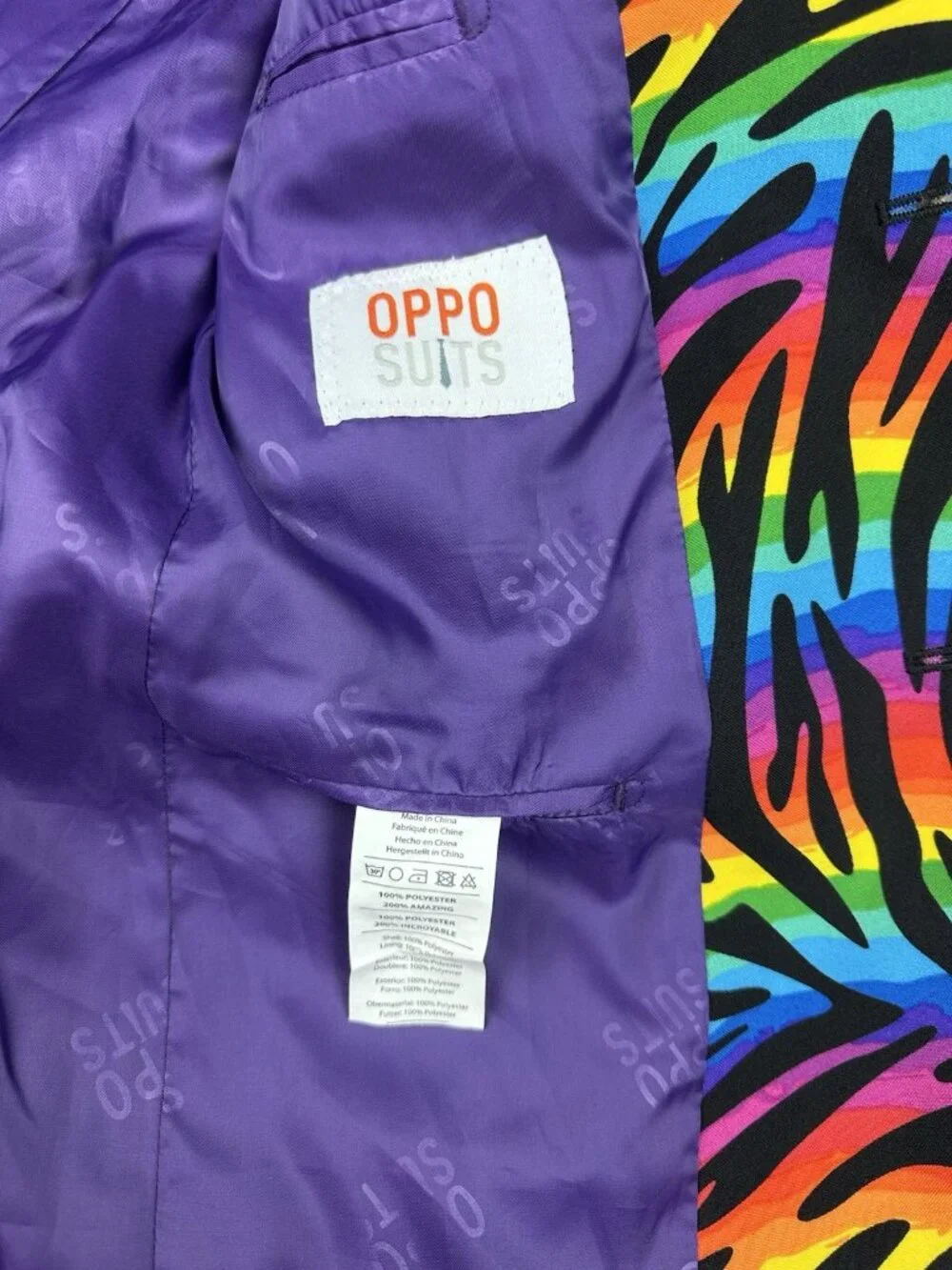 OppoSuits Wild Rainbow Summer Suit 2 Piece Set NO TIE Mens 36